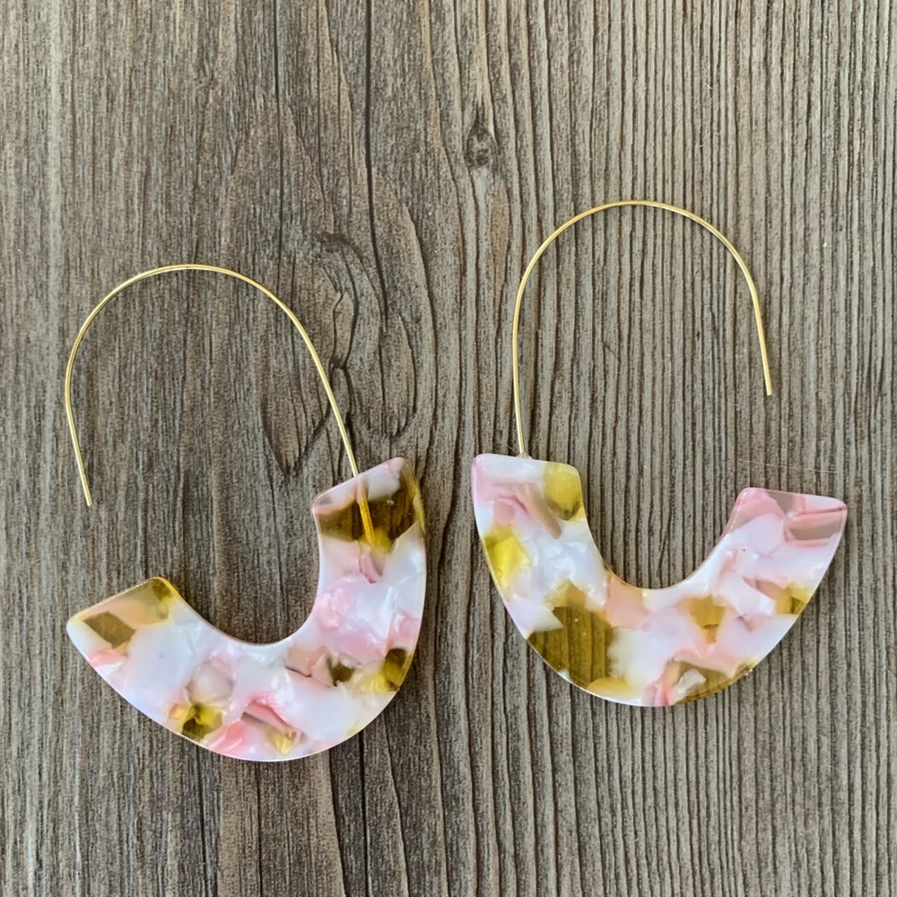 Acrylic Statement Earrings - Picture 1 of 2